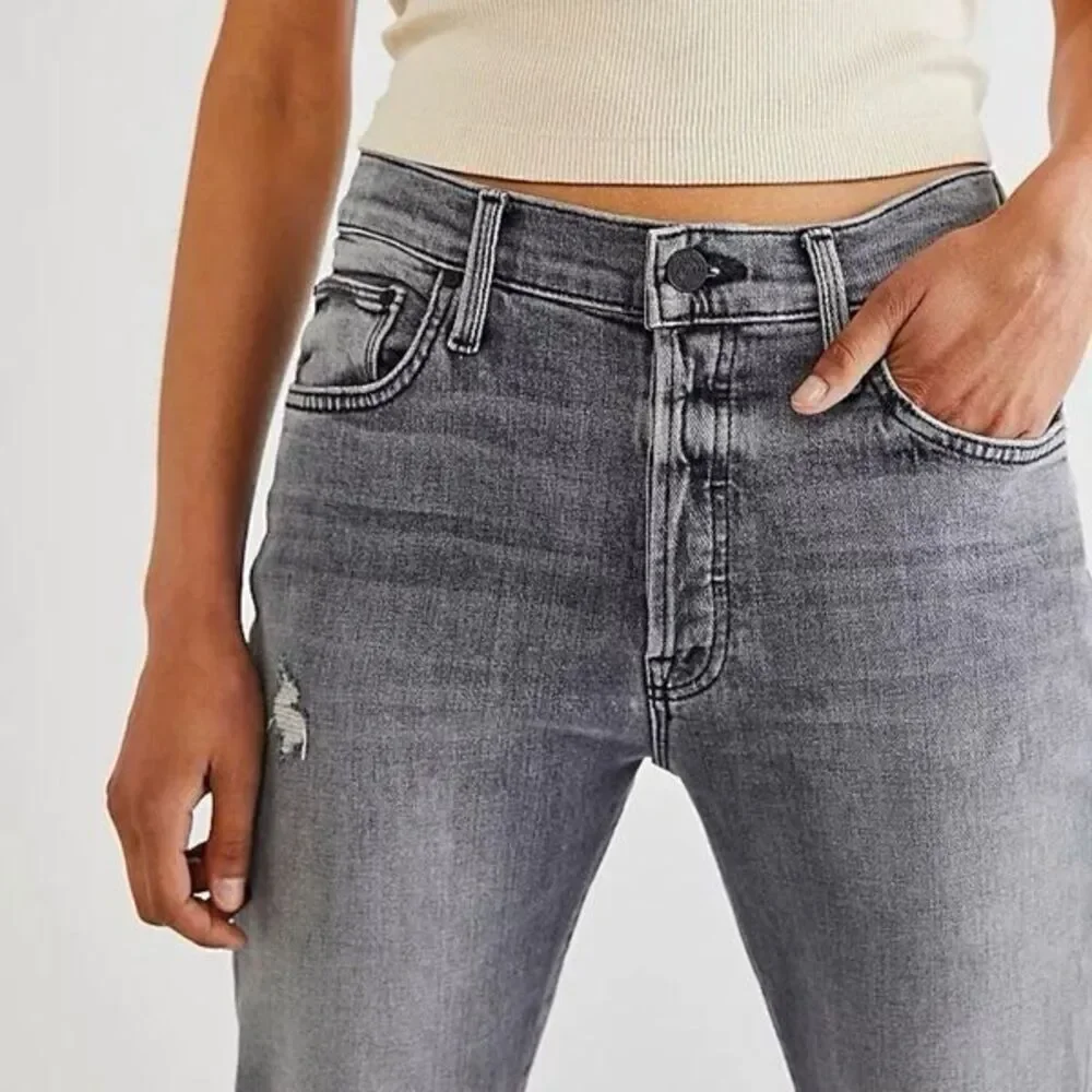 Mother The Scrapper Cuff Ankle Fray Jeans Unstitched in the Dark